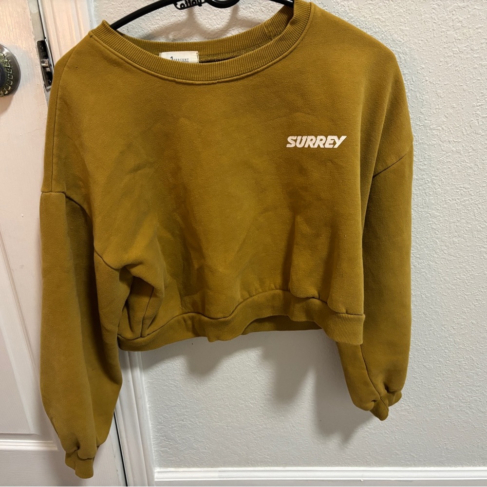 Women's Mustard Cropped Sweatshirt